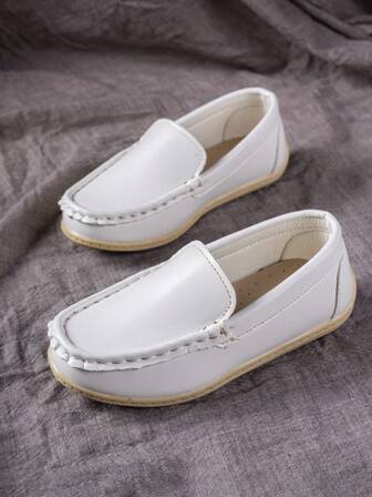 1 par bekväma halkfria, moderiktiga, mångsidiga och lätta, enkla, avslappnade platta skor för barn, lämpliga för dagligt bruk alla årstider