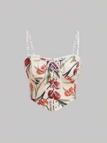 SHEIN MOD In hoa Cami ngọn Không có áo sơ mi - Nhiều màu - Xem 1