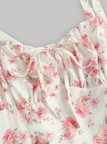 SHEIN MOD In hoa Tie Trước Váy Dây - Nhiều màu - Xem 3