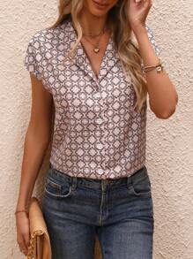 EMERY ROSE Camisa con estampado de manga murciélago - Multicolor - Ver 4