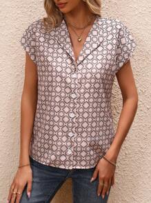 EMERY ROSE Camisa con estampado de manga murciélago - Multicolor - Ver 5