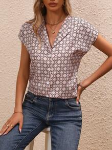 EMERY ROSE Camisa con estampado de manga murciélago - Multicolor - Ver 6