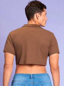 RueChic Heren Stevige Crop Poloshirt