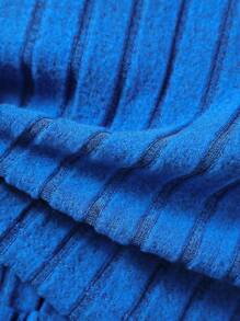 SHEIN 男小童字母補丁細節T恤和短褲 - 寶藍色 - 查看 8