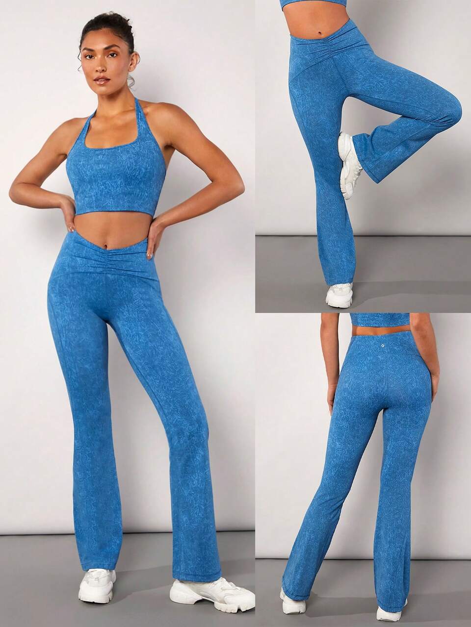 31" DenimFlexy Bar-Belle V-Waist Ruched Sports Flare Leggings