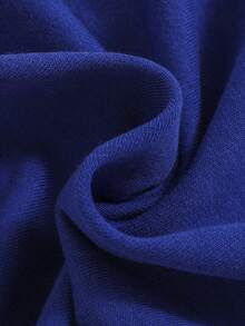 SHEIN Cô Gái Trẻ Đồ họa Chữ cái Thả vai Áo nỉ - Màu xanh lam - Xem 5