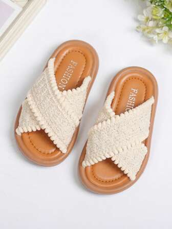 Sandalias planas de moda para niños estilo bohemio con diseño de fleco cómodo exterior para vacación