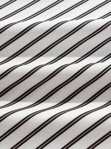 Manfinity Homme Mężczyźni Nadruk w paski Koszula - Biały - Zobacz 3