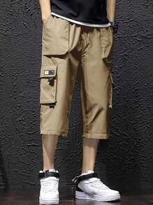 Manfinity EMRG 男士鬆身口袋裝褲子,掀蓋口袋式設計 - 卡其色 - 查看 1