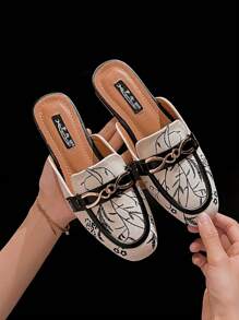 Square Toe Backless Slippers For Women, Flat, No Heel, Slip-On, Mule Sandals - Multicolor - View 4