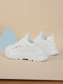 儿童,童鞋,儿童运动鞋,儿童平底鞋,男童运动鞋,女童运动鞋,儿童中性靴,儿童靴子,女童针织透气袜式运动鞋 - 白色 - 查看 3