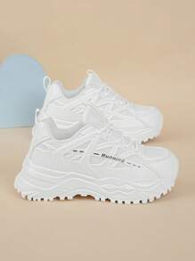 儿童,童鞋,儿童运动鞋,儿童平底鞋,男童运动鞋,女童运动鞋,儿童中性靴,儿童靴子,女童针织透气袜式运动鞋 - 白色 - 查看 5