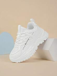 儿童,童鞋,儿童运动鞋,儿童平底鞋,男童运动鞋,女童运动鞋,儿童中性靴,儿童靴子,女童针织透气袜式运动鞋 - 白色 - 查看 6