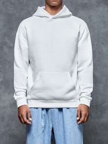 SWAVVY 1 Miếng Chữ cái & Đồ họa hoạt hình Thả vai Hoodie - trắng - Xem 2