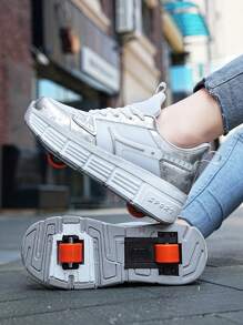 青少年四個季節酷兩輪步行鞋運動鞋 - 白色 - 查看 1