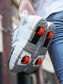 青少年四個季節酷兩輪步行鞋運動鞋 - 白色 - 查看 5