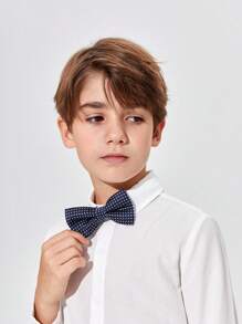 1pc Kids Rhombus Print Polyester Bow Tie For School Season - Multicolor - View 5