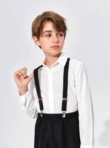 1入組兒童黑色滌綸背帶適用於開學季