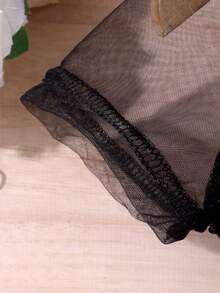 SHEIN 嬰兒字母圖案拼接插肩袖連帽T恤和豹紋印花短褲 - 彩色 - 查看 3