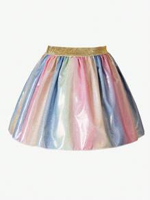 SHEIN 年轻女孩渐变色喇叭裙 - 彩色 - 查看 2