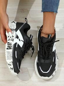 negro con blanco de moda clásico suave Zapatillas deportivas viajero diario al trabajo de hombres con de mujeres Zapatos de atletismo - Blanco y Negro - Ver 1