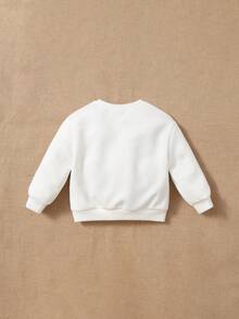 婴儿休闲卡通印花卫衣，适合秋冬季穿着 - 白色 - 查看 2