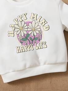 婴儿休闲卡通印花卫衣，适合秋冬季穿着 - 白色 - 查看 3