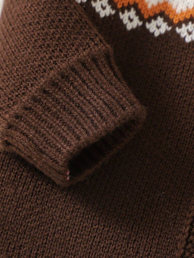 前紐扣水果蔬菜圖案嬰童（女）開襟衫 - 咖啡棕 - 查看 6