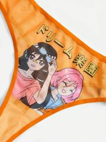 ROMWE Anime Plus 3pack Figure Graphic Panty Set - Multicolor - View 3