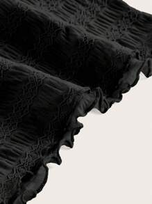 SHEIN MOD Chất rắn Nếp gấp Phần Ngực Ống ngọn - màu đen - Xem 3