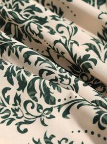 DAZY 印花系领泡泡袖宽松连衣裙 吊带裙 度假装扮 女款 - 彩色 - 查看 6