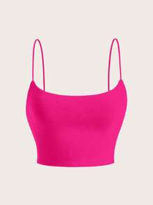 SHEIN EZwear Solid Cami Top - Hot Pink - View 1