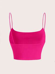 SHEIN EZwear Solid Cami Top - Hot Pink - View 2