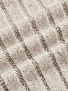 SHEIN EZwear Viền chéo Áo thun - Màu be - Xem 4