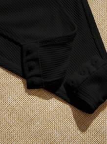 SHEIN EZwear 素色緊身吊帶連體衣