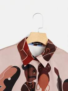 Sierra Siler 人像圖案落肩袖襯衫 - 彩色 - 查看 3