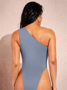SHEIN BAE 單肩前鏤空連身背心 - 霧霾藍 - 查看 2