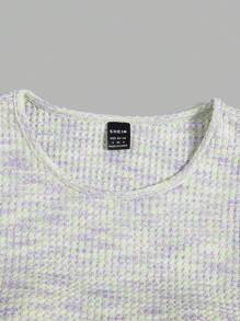 SHEIN Qutie Thuốc nhuộm Không gian Crop Tank Top - trắng - Xem 4