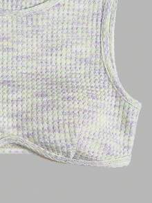 SHEIN Qutie Thuốc nhuộm Không gian Crop Tank Top - trắng - Xem 5