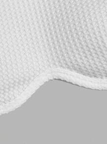 SHEIN EZwear Top de tirantes blanco de punto de gofre de verano corto - Blanco - Ver 5