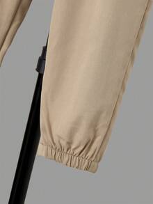 SHEIN 男小童素色連帽衫和褲子和翻蓋口袋夾克背心 - 彩色 - 查看 5