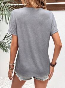 SHEIN LUNE 佩斯利印花蝙蝠袖T恤