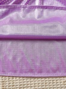 SHEIN 女大童字母人物圖案套頭衫&金屬質感半身裙 - 彩色 - 查看 3