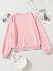 这款少女字母图案卫衣时尚个性，独特的字母图案展现了女孩的个人魅力。舒适的面料温暖柔软，适合秋冬季节穿着。时尚的字母设计彰显了女孩独特的品味和风格。简约的卫衣款式易于搭配，适合各种场合。这款卫衣是少女衣橱的必备单品，让她们通过穿着展现个性品味，彰显独特的时尚态度。 - 粉色 - 查看 2