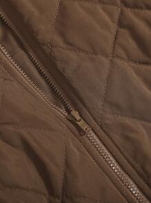 SHEIN Áo khoác đệm dày chần bông dáng rộng thông thường dành cho bé trai - màu nâu - Xem 6