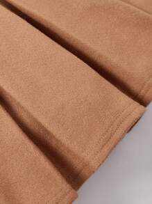 Cozy Pixies 女嬰彼得潘領襯衫&雙排釦百褶下擺背帶裙 - 卡其色 - 查看 7