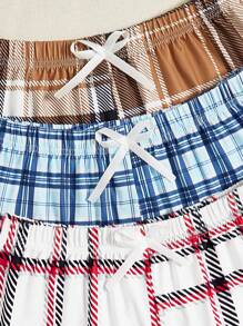 3入組格紋前蝴蝶結睡衣短褲 - 彩色 - 查看 5
