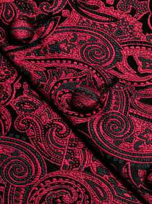 Men Plus Paisley Print Waistcoat Without Shirt - Burgundy - View 4