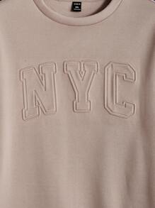 Manfinity VCAY Áo nỉ in chữ cho nam Plus, cổ tròn, tay dài, thường ngày, tặng bạn bè, chồng, bạn trai - Màu Khaki - Xem 3