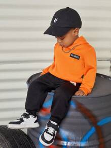 SHEIN 男嬰熊和標語圖案連帽衫和運動褲 - 彩色 - 查看 7